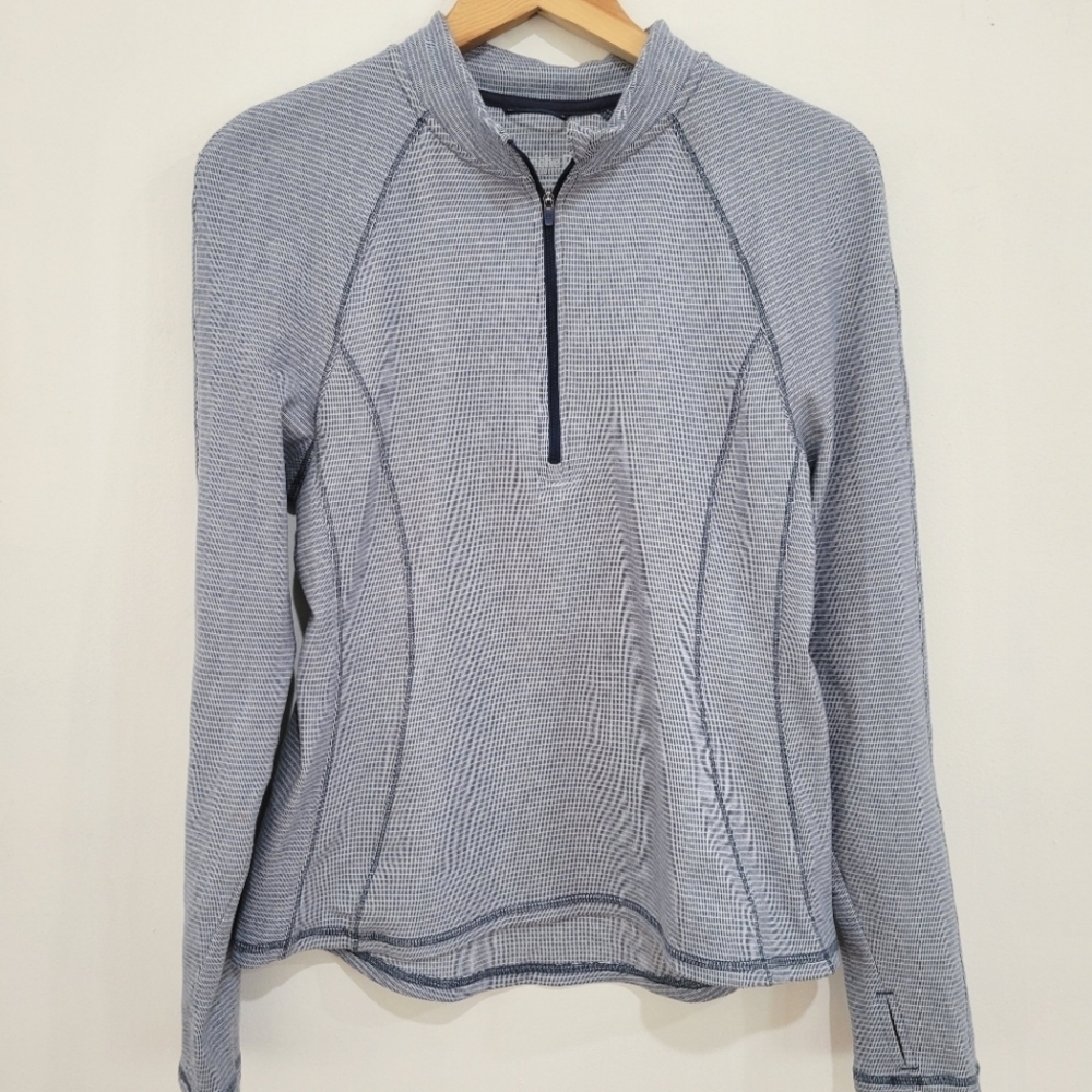 Avalance long sleeve blue and white stripes women's sweater size L